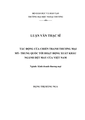 Chiến tranh thương mại Mỹ - Trung: Tác động đến xuất 