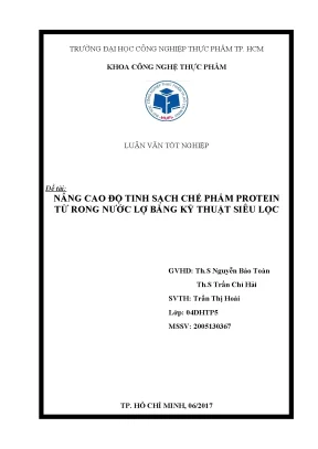 Nâng cao độ tinh sạch protein từ rong nước lợ bằng kỹ 