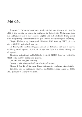 Tính Chất Số Học Của Dãy Số Nguyên