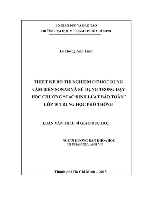 Thiết kế bộ thí nghiệm cơ học với cảm biến sonar cho dạy