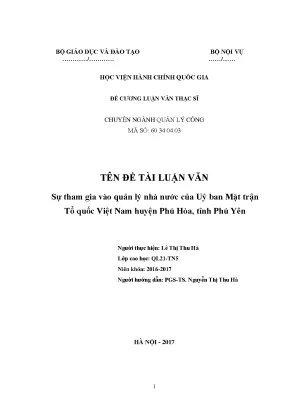 Vai trò của Mặt trận Tổ quốc Việt Nam trong Quản lý Nhà