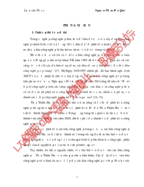 Chiến lược thu hút đầu tư vào khu công nghiệp Thừa Thiên Huế