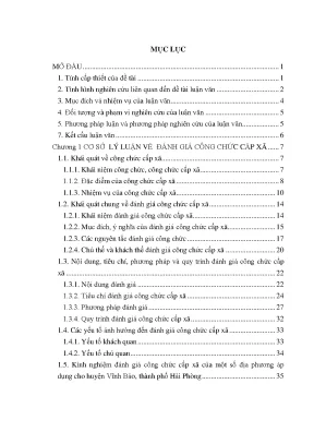 Đánh giá công chức cấp xã tại huyện Vĩnh Bảo, Hải Phòng