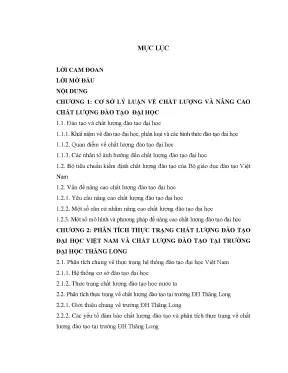 Giải pháp nâng cao chất lượng đào tạo tại Đại học Thăng Long