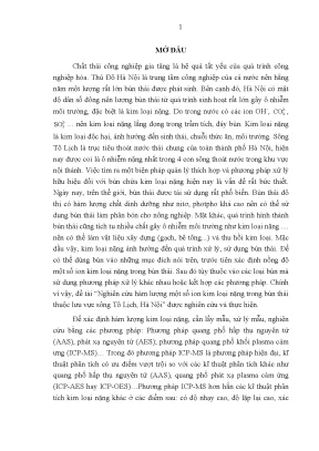 Nghiên cứu ion kim loại nặng trong bùn thải sông Tô 