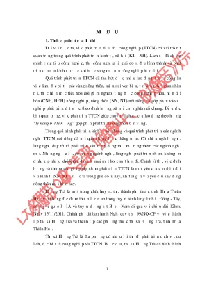 Phát triển Tiểu thủ công nghiệp ở Thị xã Hương Trà, Thừa