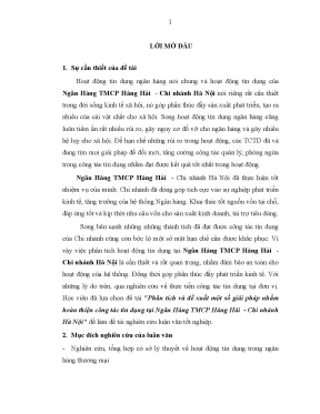 Giải pháp hoàn thiện công tác tín dụng tại ngân hàng 