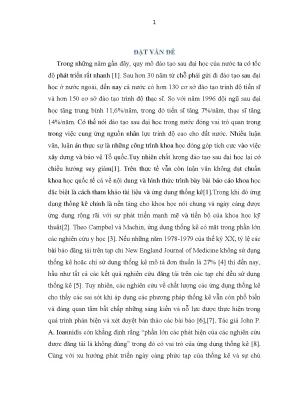 Thực trạng ứng dụng thống kê trong luận văn cao học và 