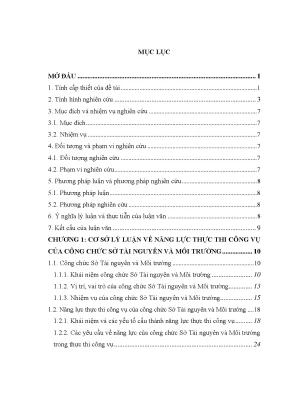 Năng lực thực thi công vụ của công chức Sở Tài nguyên và