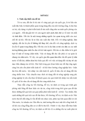 Bồi thường và hỗ trợ tái định cư khi thu hồi đất tại Sóc