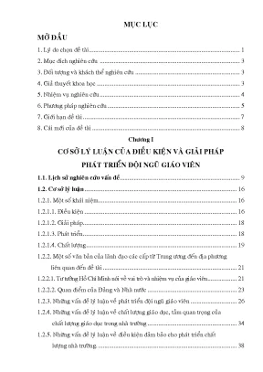 Luận văn điều kiện và giải pháp phát triển đội ngũ giáo viên ở trường thpt chuyên huỳnh mẫn đạt tỉnh kiên giang góp phần nâng cao chất lượng giáo dục học sinh