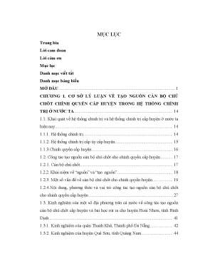 Phát triển nguồn nhân lực chủ chốt cho chính quyền huyện