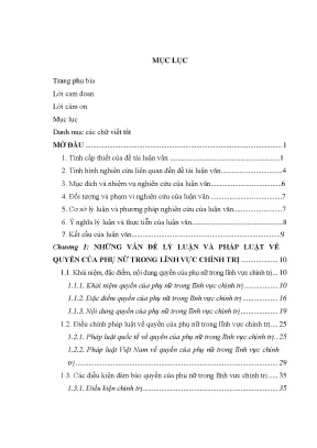 Quyền phụ nữ trong chính trị tại Phú Yên