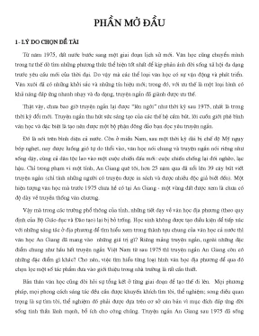 Thành tựu truyện ngắn An Giang (1975-2000): Khảo sát & 