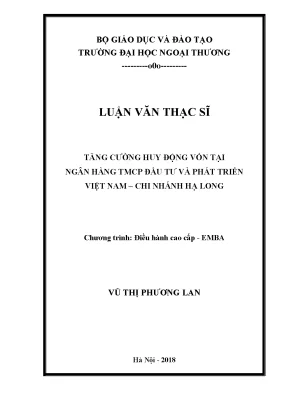 Tăng cường huy động vốn tại BIDV Hạ Long