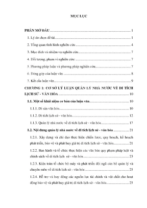 Quản lý Di tích Lịch sử Văn hóa Bình Dương: Luận văn 