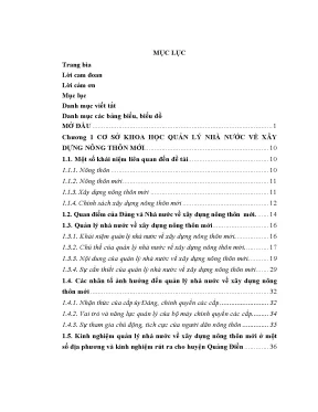 Quản lý nhà nước trong xây dựng nông thôn mới tại huyện