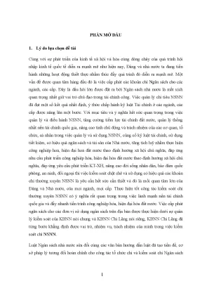 Cải thiện kiểm soát chi ngân sách nhà nước tại Kho bạc 