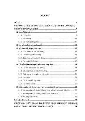 Luận Văn Bồi Dưỡng Công Chức: Bộ Lao Động Thương Binh & 