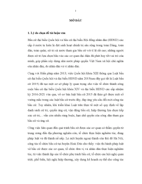 Tổ Chức Thực Hiện Pháp Luật Bầu Cử Tại Huyện Hoài Đức,