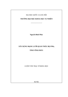 Mạng lưới quan trắc bụi PM10: Nghiên cứu tại Vĩnh Phúc