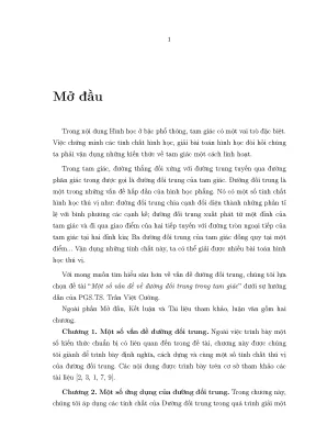 Vấn đề về đường đối trung trong tam giác