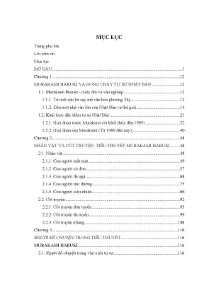 Luận văn nghệ thuật tự sự tiểu thuyết murakami haruki