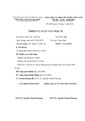 Nghiên cứu anten thu vệ tinh tự động điều chỉnh