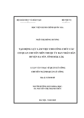 Tạo động lực làm việc cho công chức huyện Ea Súp, Đắk Lắk