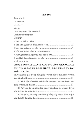 Năng lực công chức quản lý cấp phòng tại Tây Ninh
