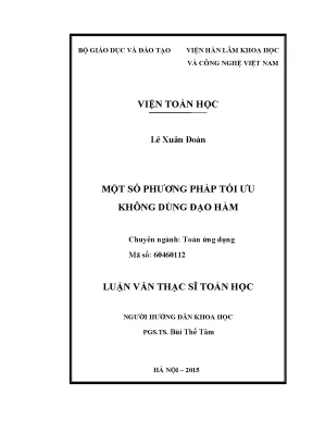 Phương Pháp Tối Ưu Không Dùng Đạo Hàm: Giải Pháp Hiệu Quả