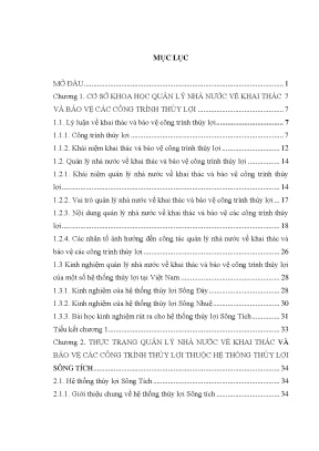 Quản lý Nhà nước về Khai thác & Bảo vệ Công trình Thủy