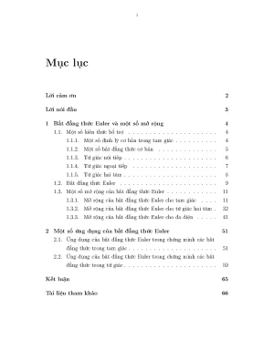 Mở rộng bất đẳng thức Euler và ứng dụng trong toán học