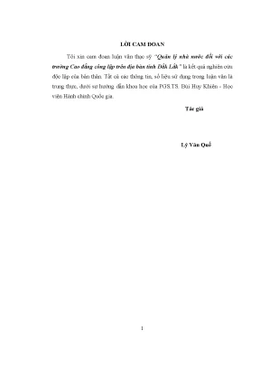 Quản lý nhà nước trường cao đẳng công lập Đắk Lắk: Thực