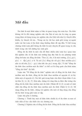 Nghiên cứu về đồng dư đa thức trong toán học
