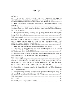 Năng lực áp dụng pháp luật của thẩm phán trong xét xử 