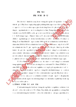 Các yếu tố ảnh hưởng đến năng lực cạnh tranh du lịch Huế