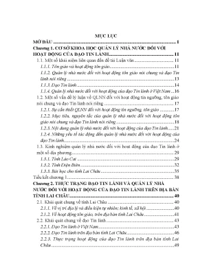 Quản lý nhà nước hoạt động Đạo Tin Lành tại Lai Châu: