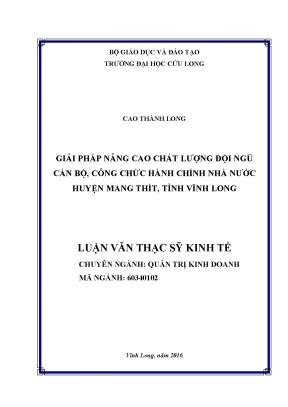 Giải pháp nâng cao chất lượng cán bộ công chức huyện 