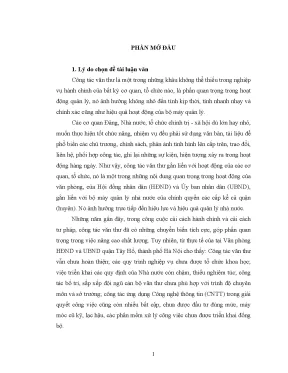 Công tác Văn thư tại Văn phòng HĐND & UBND Quận Tây Hồ: 