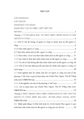 Luận văn thực hiện chính sách đối với người có công ở huyện phac ngum thủ đô viêng chăn nước chdcnd lào