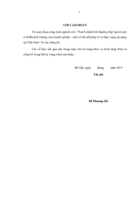 Trách nhiệm bồi thường thiệt hại do ô nhiễm môi trường