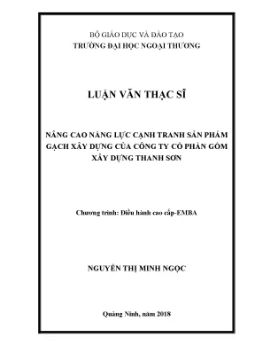 Nâng cao năng lực cạnh tranh sản phẩm gạch xây dựng của 