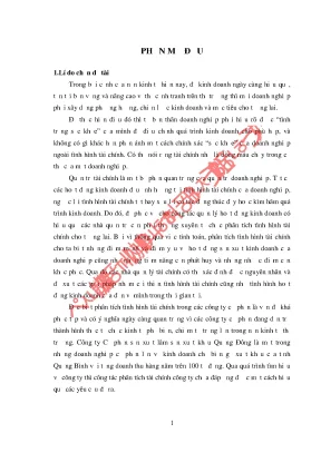 Phân Tích Tình Hình Tài Chính Công Ty Cổ Phần Sản Xuất 
