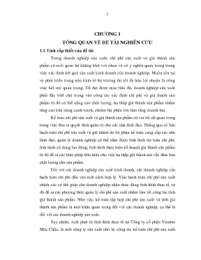Tối ưu kế toán chi phí sản xuất và giá thành tại Vinatea