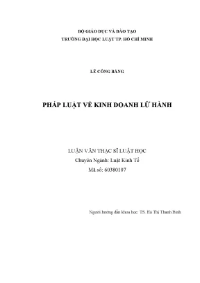 Nghiên cứu pháp luật về kinh doanh lữ hành
