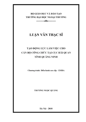 Tạo Động Lực Làm Việc Cho Cán Bộ Công Chức Tại Cục Hải