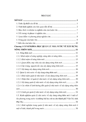 Quản lý nhà nước xây dựng nông thôn mới tại Việt Trì, 