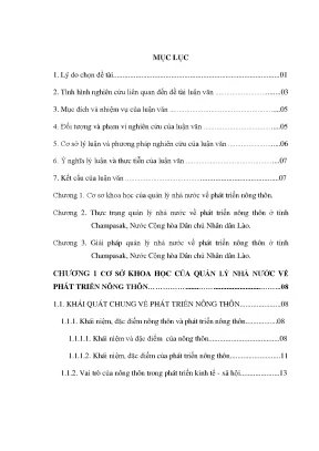 Quản lý nhà nước trong phát triển nông thôn tại 