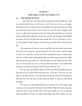 Chi phí sản xuất và giá thành sản phẩm tại Công ty Cổ 